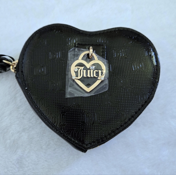 Juicy🍊 Couture "Simply Perfect" Black Heart🖤 Zip Around Coin Purse - NWT - Picture 13 of 16